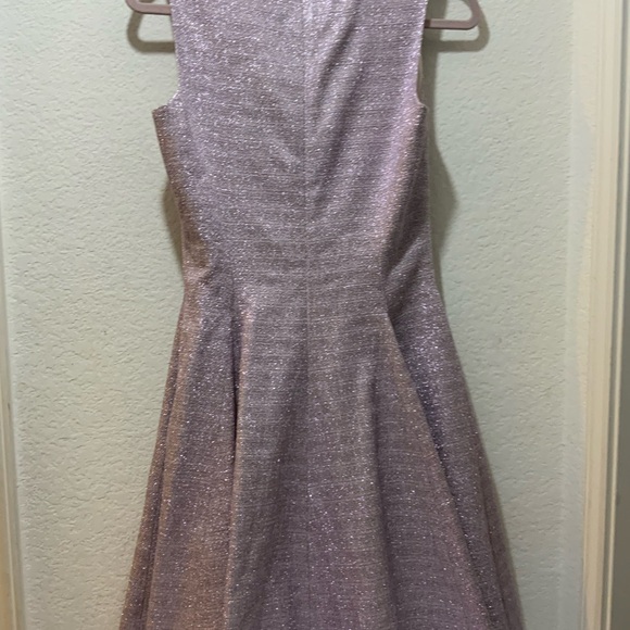 $1595 New LELA ROSE  Shimmery LILAC  Metallic Tweed GODET Flared Dress  4 NWT - Picture 8 of 13